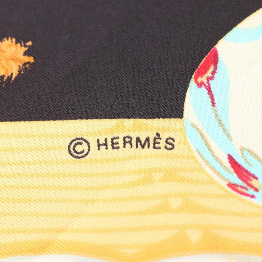 HERMES Authentic Black Silk Scarf - Picture 2 of 8